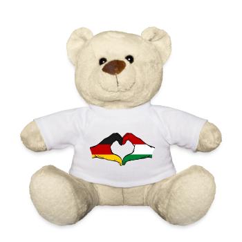 Germany Hungary Flag Heart - Teddy Bear - white - Front