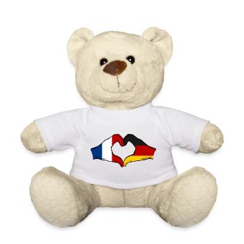 Drapeau de football France-Allemagne - Nounours - blanc - Devant
