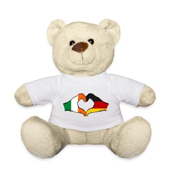 Ireland Germany Flag Hands Heart Shape Used - Teddy Bear - white - Front