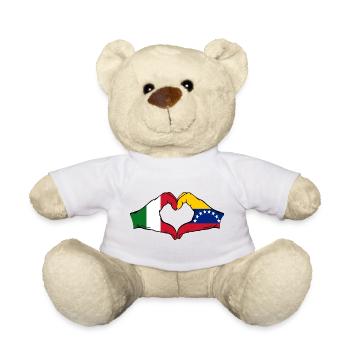 Italien Venezuela Flagge Herz - Teddy - Weiß - Vorne