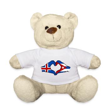 Cuba Island Flag Hands Heart - Teddy Bear - white - Front