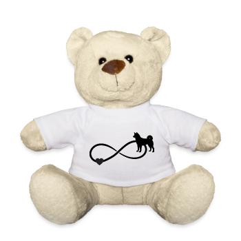 Akita Unendlichkeitszeichen Herz - Teddy - Weiß - Vorne