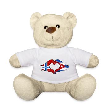 Norway Cuba Flag Hands Heart - Teddy Bear - white - Front