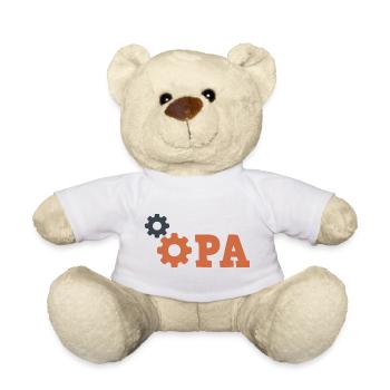 Grandpa Gear Repair - Mechanic Repair Car - Teddy Bear - white - Front