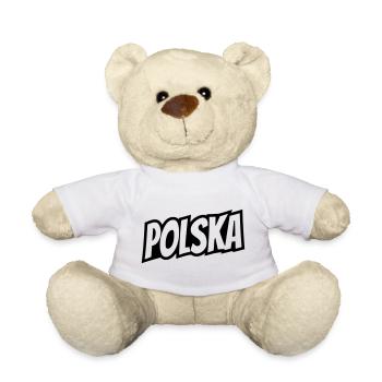 Polska - Poland Lettering - Teddy Bear - white - Front