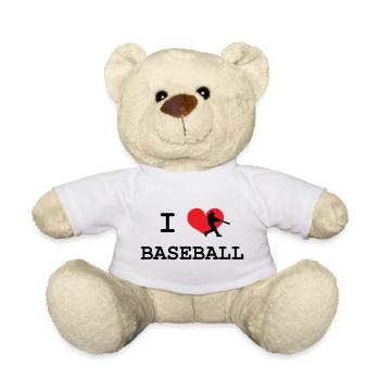 Ich liebe Baseball - Teddy - Weiß - Vorne