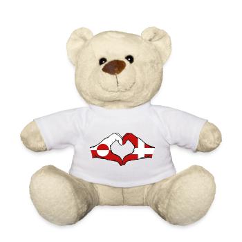 Drapeau du Groenland Danemark Mains Forme de cœur - Nounours - blanc - Devant