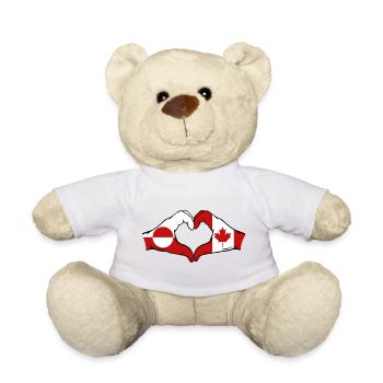Drapeau du Canada Groenland, Mains en forme de cœur - Nounours - blanc - Devant