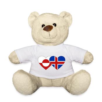 Drapeau du Groenland Danemark Cœur - Nounours - blanc - Devant