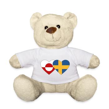 Cœur du drapeau du Groenland Suède - Nounours - blanc - Devant