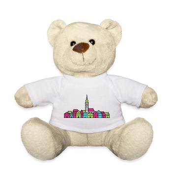 Ville de Villach City Skyline Église St Jacob Art en ligne - Nounours - blanc - Devant