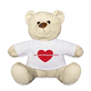 Only my motorcycle counts heart - Teddy Bear - white - Front