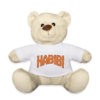 Habibi Curve Lettering Print - Teddy Bear - white - Front