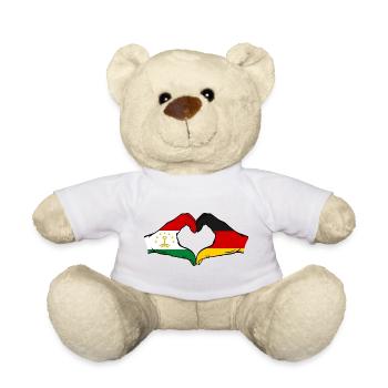 Tajikistan Germany Flag Hands Heart Shape - Teddy Bear - white - Front