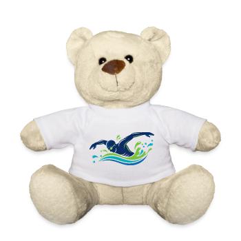 Schwimmer Sport Schwimmen Wasserheld Motiv - Teddy - Weiß - Vorne