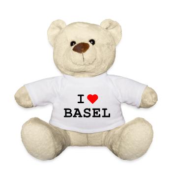 I love Basel - Ich liebe Basel - Teddy Bear - white - Front