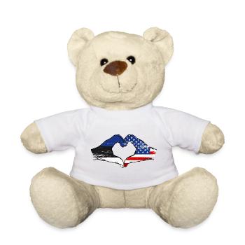 Drapeaux du cœur des États-Unis d’Estonie - Nounours - blanc - Devant