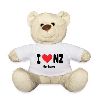 I Love NZ New Zealand Proud New Zealander - Teddy Bear - white - Front
