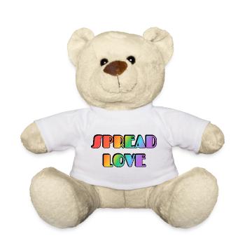 Spread Love Rainbow Typography - Teddy Bear - white - Front