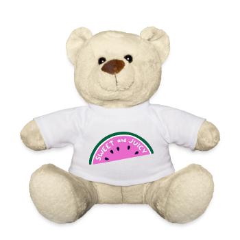 Chemise en pastèque sucrée et juteuse Fruit d’été mignon - Nounours - blanc - Devant