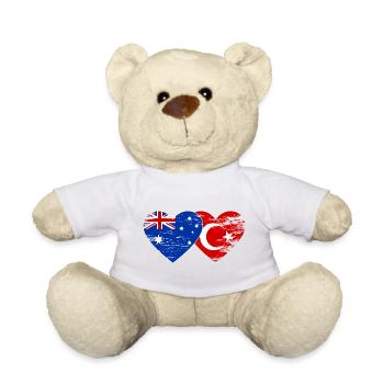 Australien Türkei Flagge Herz used - Teddy - Weiß - Vorne