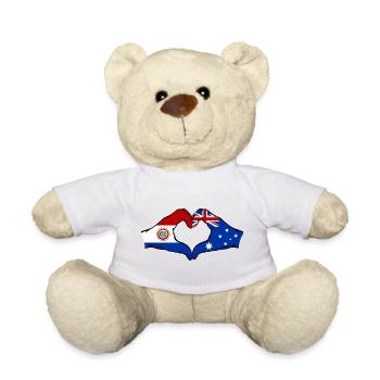 Paraguay Australien Flagge Herz - Teddy - Weiß - Vorne