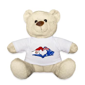 Paraguay Australien Flagge Herz used - Teddy - Weiß - Vorne