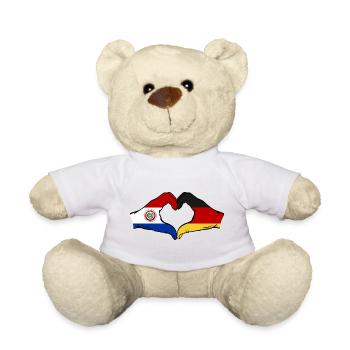 Deutschland Paraguay Flagge Herz - Teddy - Weiß - Vorne