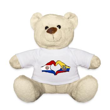 Paraguay Ecuador Flag Hands Heart Shape - Teddy Bear - white - Front