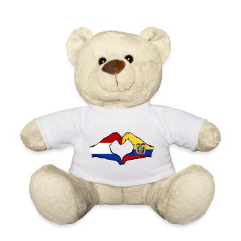 Cœur du drapeau Holland Équateur - Nounours - blanc - Devant