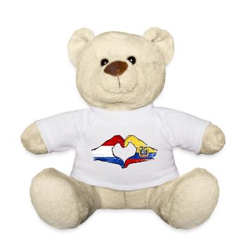 Cœur du drapeau de Hollande-Équateur utilisé - Nounours - blanc - Devant