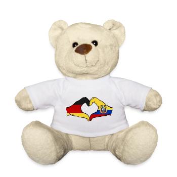 Germany Ecuador Flag Heart - Teddy Bear - white - Front