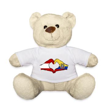 Österreich Ecuador Flagge Herz - Teddy - Weiß - Vorne