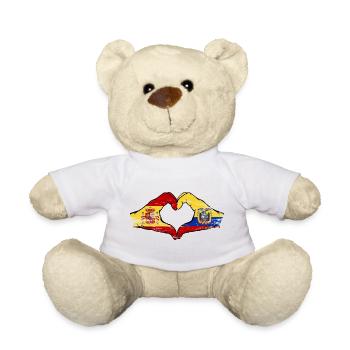 Cœur du drapeau espagnol de l’Équateur utilisé - Nounours - blanc - Devant