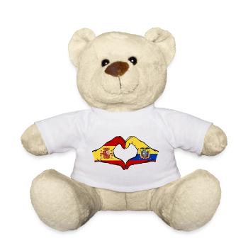 Spanien Ecuador Flagge Herz - Teddy - Weiß - Vorne