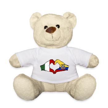 Cœur du drapeau de l’Italie de l’Équateur - Nounours - blanc - Devant