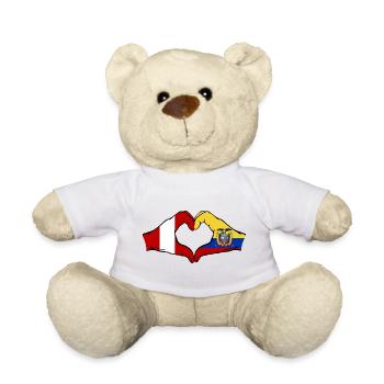 Peru Ecuador Flagge Herz - Teddy - Weiß - Vorne