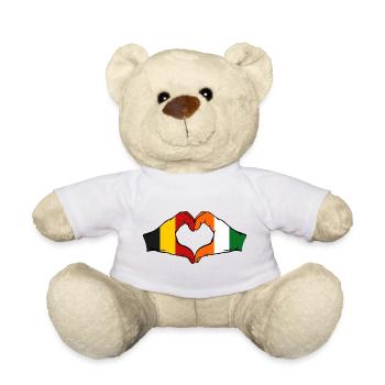 Drapeau de la Belgique Côte d’Ivoire Mains en forme de cœur - Nounours - blanc - Devant