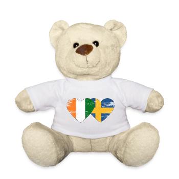 Cœur du drapeau de la Côte d’Ivoire de la Suède utilisé - Nounours - blanc - Devant