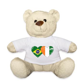 Brasillien_Elfenbeinkueste_Flagge_Herz_used - Teddy Bear - white - Front