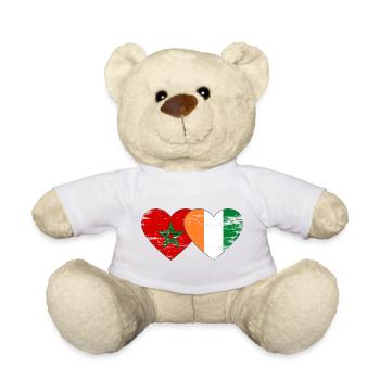 Cœur du drapeau marocain de Côte d’Ivoire utilisé - Nounours - blanc - Devant