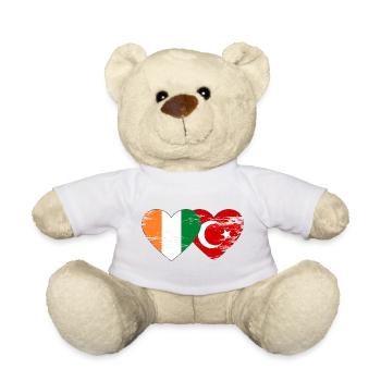 Elfenbeinküste Türkei Flagge Herz used - Teddy - Weiß - Vorne