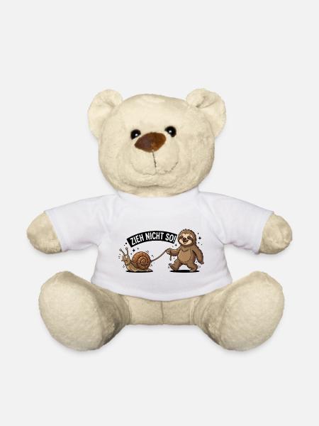 Zieh Nicht So Sloth Snail Funny German Animal  - Teddy - Weiß