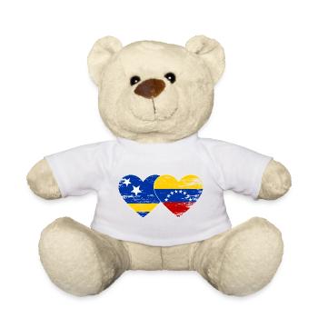 Cœur du drapeau du Venezuela de Curaçao utilisé - Nounours - blanc - Devant