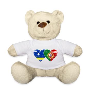 Curaçao_Portugal_Flagge_Herz_used - Teddy Bear - white - Front