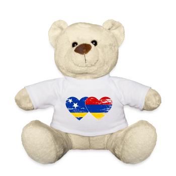 Curacao Armenien Flagge Herz used - Teddy - Weiß - Vorne