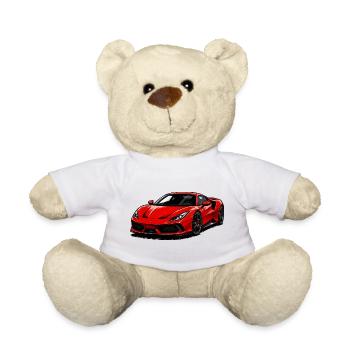 Red supercar illustration - Teddy Bear - white - Front