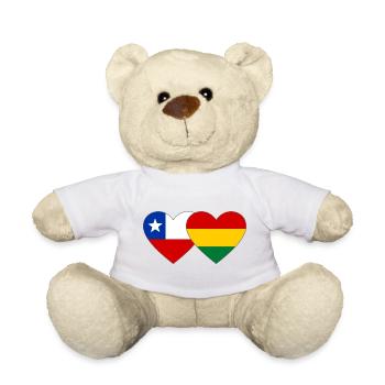 Chile Bolivia Flag Heart - Teddy Bear - white - Front