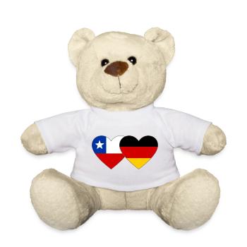 Chile Germany Flag Heart - Teddy Bear - white - Front