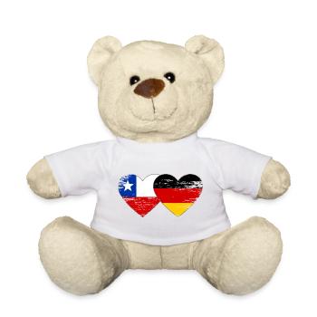 Chile Germany Flag Heart - Teddy Bear - white - Front